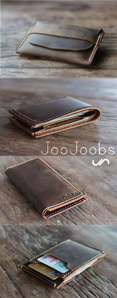 Handmade Leather Wallets by JooJoobs. Top picture - Listing 014 2nd picture - Listing 002 3rd picture - Listing 065 4th picture - Listing 031 All handmade, hand-stitched perfect. #giftsformen #leatherwallets #handmade #giftsforboyfriend Mens Leather Wallet, Mens Wallets, Men Wallet, Gq Style, Mens Wallet, Men's Wallet, Handmade Leather Wallet, Clip Wallet, Pocket Wallet