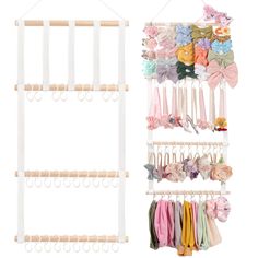 PRICES MAY VARY. cloth 【LARGE SAVINGS CAPACITY】((BOWS AND HEADBANDS NOT INCLUDED) Size: 78*34.5cm/30.5*13.7 inches.Designed with 1 row baby bow organizer for girls hair bows can hold up to 40 pcs small hair clips, 3 rows headbands organizer with 30 hooks can hold up to 60 pcs hair headbands.Organize all of baby’s hair accessories in one easy place! 【HIGH-QUALITY MATERIAL】The hook of this baby girl headband storage rack has added a new design concept, which is not easy to fall off and can better Baby Headband Storage, Baby Headband Holders, Headband Storage, Hair Bow Organizer, Headband Organizer, Hair Accessories Storage, Bow Organizer, Organizing Hair Accessories, Toddler Girl Room