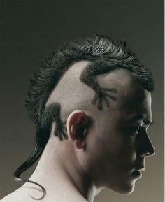 ummmm...... nope got nothing more than why? Lizard Haircut, Guerrilla Marketing, Hairstyling Products, Corte De Cabelo Masculino, Mens Cuts, Creative Hairstyles, Makati, Crazy Hair, Hair Art