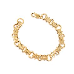 The Eternal Link Bracelet is that just-right balance of bold enough without being chunky. It's substantial, solid, and a timeless beauty you'll wear for years to come. This gold vermeil bracelet is formed of alternating ovular, circular, and beaded bar links there is dimension and detailed shine at all angles. The everlasting interlinking represents eternity and growth in each phase of your life, coming together for a joined thing of beauty. Materials: 14k Gold Vermeil Our vermeil is an especial Bead Bar, Gold Bond, Sustainable Jewelry, Business Gifts, Bracelet Gold, Luxury Jewelry, Link Bracelets, Gold Vermeil, Precious Metals