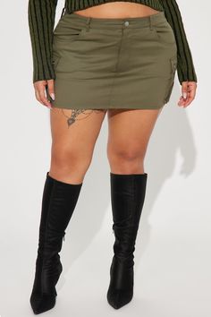 Available In Olive And Turquoise. Mini Skirt Cargo Pocket Detail Button & Zip Closure Non Stretch Mid Rise 97% Cotton 3% Spandex Imported | Anti Hero Micro Mini Skirt in Olive Green size XS by Fashion Nova Skirt Cargo, Olive Fashion, Anti Hero, Micro Mini Skirt, Promotional Events, Cargo Pocket, Micro Mini, Pocket Detail, Olive Green