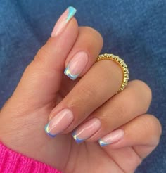 Fun French Tips Square, Fun List, Chrome Nails Designs, Cute Gel Nails, Tip Nails, Short Nail Designs, Neutral Nails