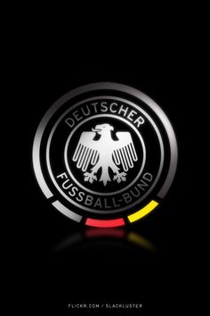 the german soccer team logo on a black background