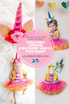 Dress your cute little baby with this easy to wear and comfortable Unicorn apron costume! Shop more design at Loverdovers.com. Unicorn Costume, Blue Headband, Unicorn Headband