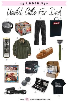 the ultimate gift guide for father's day under $ 50, including gifts for dad