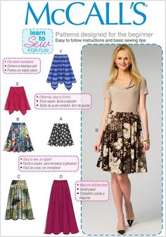 a women's skirt and top sewing pattern with the instructions to make it easy