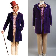 an image of a man wearing a purple coat and top hat with a cane in his hand