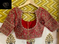 Red Blouse Design, Magam Work, Bridal Blouses, Cutwork Blouse, Choli Dress, Maggam Works