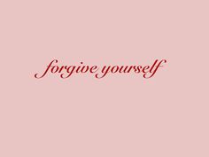 the words for give yourself written in red on a pink background