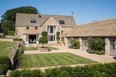 a house with a lawn in front of it