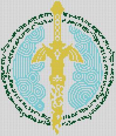 Alpha pattern #166209 | BraceletBook Legend Of Zelda Pixel Art, Howls Moving Castle Alpha Pattern, Zelda Pixel Art, Zelda Cross Stitch, Zelda Alpha Pattern, Legend Of Zelda Alpha Pattern