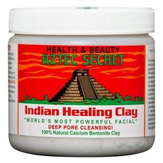 100% Calcium Bentonite Clay for external use only. Does not contain: Additives, or animal products Version 2! Supplied with a non-tear Calcium Bentonite Clay security sticker on the lid. Version 2! Supplied with a non-tear Calcium Bentonite Clay security sticker on the lid. Product does not come with an inner seal. Laser printed lot numbers and expiration dates on bottom of jar. Important Note: Do not leave clay mask on skin longer than 5-10 mins for delicate skin; this will reduce redness/dryin Indian Healing Clay Mask, Aztec Secret Indian Healing Clay, Treating Cystic Acne, Calcium Bentonite Clay, Indian Healing Clay, Healing Clay, Cheap Skin Care Products, Cleansing Mask, Pore Cleansing