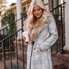 How gorgeous is @Kathleen.Post in our brown check print belted faux fur robe coat  Whichever style you choose from our new season collection of women’s coats and jackets, cosy chic vibes are guaranteed. Airy Outfits, Kathleen Post, Chic Vibes, Fashion 101, Winter Jackets Women, Coats And Jackets, Coats Jackets Women