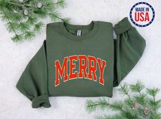 Merry Printed Matching Sweatshirt, Cute Christmas Holiday Family Sweater, Unisex Winter Crewneck Sweaters, Unique Christmas Family Gifts 🎉 Make sure not to overlook our limited-time, exclusive offer! Enjoy an incredible 70% off on all of our products. Take this opportunity to show your love to your dear ones with a meaningful gift. Your small act can make their day truly memorable. 🎁❤️ 💡 Note: This price is for one individual product. To order the set containing "2 items," add 2 items separately and process checkout. Your small act can make their day truly memorable. Product Highlights: Sweatshirt 👟: 8-ounce, 50/50 cotton/poly 🧵 60/40 cotton/poly (Heather Sports) 🏋️♂️ Double-needle stitching at waistband and cuffs ✂️ 1x1 rib knit collar, cuffs, and waistband with spandex 💪 Safety Gr Cute Winter Sweater, Cute Winter Sweaters, Christmas Crewneck Sweatshirt, Shirts Cute, New Years Shirts, Matching Sweaters, Christmas Crewneck, Sweater Christmas, Women Christmas