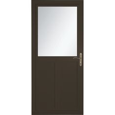 Create the entry that matches your lifestyle from our wide selection of storm doors. Whether you want extra protection for your home, more fresh air and natural light, or freedom for your pet, we have the right door for you. LARSON Tradewinds Selection 36-in x 81-in Brown Aluminum Storm Door High-view with Retractable Screen Antique Brass Handle Included | 1460804220 Storm Door Handle, Larson Storm Doors, Aluminum Storm Doors, Retractable Screen Door, Storm Doors, Retractable Screen, Door Upgrade, Glass Insulators, Storm Door