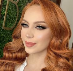 Ginger Makeup Looks Wedding, Red Head Glam Makeup, Ginger Wedding Makeup, Bridal Makeup For Redheads, Ginger Makeup, Makeup Neutral, Makeup Ojos, Redhead Makeup, Hair Styels