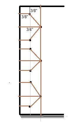 the scaffold is shown with measurements for each section, and it's height