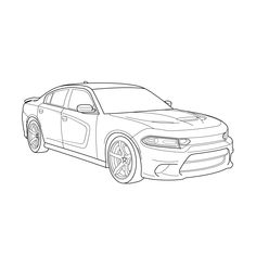 a drawing of a dodge charger car