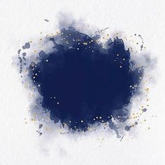 blue and gold paint splattered on white paper