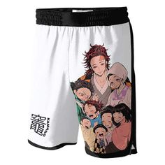 Kie Kamado & Family Demon Slayer Jersey Shorts - Saiyan Stuff Kamado Family