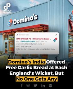 domino's india offers free garlic bread at each england's wick, but no one gets any