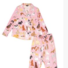 Nwt Karen Mabon Crufts Dog Pajama Set - Top & Pants Retails For $211 On Karen Mabon Website Size 5x | Us Size 20-22 Runs Slightly Larger Than Other Km Pj's Due To Cotton Type - Long Sleeved Shirt With Patch Pocket And Piping Detail. - Straight Leg Trousers With Pockets, Piping Detail And Semi-Drawstring Waist - Composition: 100% Cotton Lawn - Made In China - Machine Washable At 30c Drawn Dog, Luxury Silk Scarves, Dog Illustrations, Luxury Sleepwear, Style Bundle, Best In Show, B Fashion, Dog Pajamas, Cotton Pajama Sets