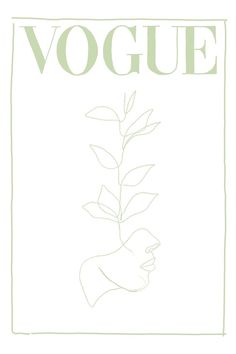 a drawing of a plant with the word'voge'in green on it