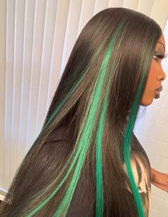 #green #greencore #greenaesthetics #y2k #y2khair #hairstyles #haircolor #haircolorideas 13x4 Lace Front Wig, Dyed Hair Inspiration, Pretty Braided Hairstyles, Human Virgin Hair, Dope Hairstyles, Hair Inspiration Color, Sew In, Baddie Hairstyles