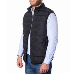 Asher Down Alternative Vest By Alpine Swiss Product Features: Shell, Fill, Lining: 100% Polyester STYLISH – The Asher puffer vest is stylish and versatile for casual or outdoor activewear. Wear it over T-shirts, long sleeve shirts, button downs, or sweaters for endless combinations of fashionable and functional outfits. WARM – A cruelty free down alternative polyester fill makes this vest lightweight and comfortably warm. The wide panel quilted design prevents leakage of filling and maintains it Casual Spring Puffer Jacket For Outdoor Activities, Black Cotton Vest For Cold Weather, Winter Nylon Top For Outdoor, Casual Puffer Jacket For Outdoor Activities, Sporty Nylon Vest For Cold Weather, Casual Solid Cotton Puffer Jacket, Athleisure Sleeveless Outdoor Outerwear, Sleeveless Athleisure Outdoor Outerwear, Solid Color Puffer Vest For Outdoor