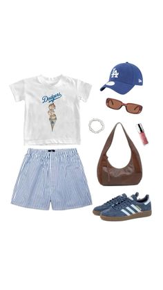 Dodger Outfit, Adidas Spezial Navy, Dodgers Outfit, Baseball Game Outfit, Navy Blue Adidas, Outfit Airport, Baseball Cap Outfit, Dodger Game, New York Outfit