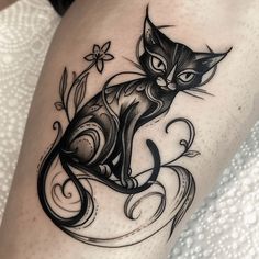 Black Cat Vector Tattoo Designs Black Cat Vector, Cat Face Tattoos, Black Cat Tattoo, Vector Tattoo, Dog Memorial Tattoos, Saved Tattoo, Hand Tattoos For Girls, Black Cat Tattoos, Witch Tattoo