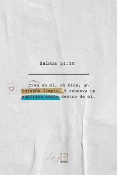 a piece of paper that has some type of text on it, with the words salmos 5110