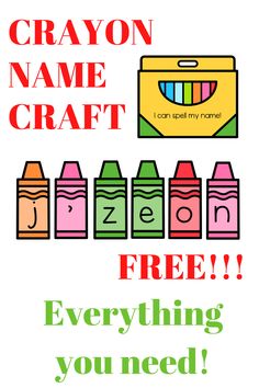 an advertisement for crayon name craft, with the words free everything you need