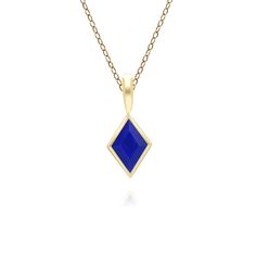 A Beautiful Classic Lapis Lazuli Pendant Necklace in 9ct Yellow Gold.   Lapis lazuli is a gemstone so vividly blue it was once ground up and used to tint paints used in Renaissance paintings. Turn heads with this rich and deep blue semi-precious gemstone daubed with golden pyrite flecks.   Discover Gemondo's classic jewellery with a range of timeless designs set with natural gemstones. Find elegant gemstone rings and occasion jewellery pieces that never go out of style. A quick buff with a jewellery cleaning cloth will remove metal tarnishes and keep gemstones looking glossy. Please avoid exposure to perfumes, cosmetics or chemicals. Blue Gemstone Necklace In 14k Gold, Faceted Blue 14k Gold Jewelry, Pink Sapphire Jewelry, Classic Jewellery, Lapis Lazuli Pendant, August Birthstone Jewelry, July Birthstone Jewelry, Initial Necklace Gold, Aquamarine Jewelry