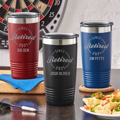 This traveler is the perfect companion, no matter where your well-earned retirement takes you. Close to home or far away, it celebrates the new you! Nutribullet Blender, Close To Home, Retirement Gifts, Insulated Tumbler, New You, Boy Names, Insulated Tumblers, Big Ben