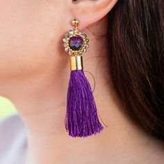 Make A Statement With These Beautifully Handmade Purple Mexican Earrings! Carefully Handcrafted By Mexican Artisans. Our Variety Of Vibrant Colors Add A Special Touch To Any Outfit. Whether You Want To Jazz Up Your Casual Look Or Liven Up The Formal Look, These Silk Thread Earrings Are The Perfect Choice! Dimensions: Length: 8 Cm Each Accessory Was Handmade So Expect Every Piece To Be Unique, Expressing Our Originality! Check Out Our Other Listings For More Vibrant Jewelry - Handwoven Necklaces Vibrant Jewelry, Handwoven Necklace, Silk Thread Earrings, Mexican Earrings, Urban Jewelry, Thread Earrings, Earrings Purple, Silk Thread, Purple Gold