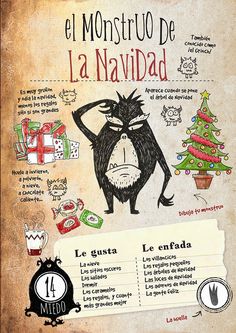 the spanish version of el monstroo de la naviddad is shown in this poster