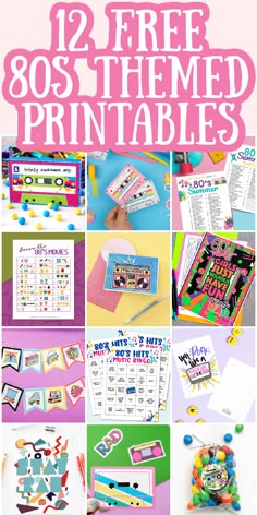 the best free 80s themed printables for kids to use on their own projects