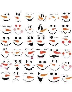 an assortment of cartoon faces with different expressions