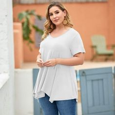 Description: Plus Size Tops For Women - Classic round neck, women short sleeve tops, loose tunic style, stretchy fabric is great for oversized ladies, never feel tired again, relax with these plus-size tunics for women towear with leggings. Great plus-size boho shirts for women. Premium Women's Short SleeveTops and Shirts - LARACE plus size tunic tops for women are made from high-quality fabric, super soft and gentle to touch, elastic, light, and breathable,perfect women floral tee for hot weath Tunic Tops For Women, Tunics For Women, Tunic Tops For Leggings, Plus Size Tops For Women, Plus Size Tunic, Loose Tunic, Neck Women, Tees Pattern, Floral Tee