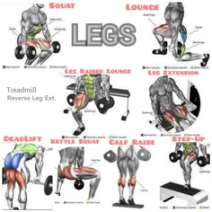 an image of a man doing squats on a bench with the words leg exercises