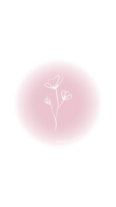 a white flower on a pink circle with the word love written in front of it