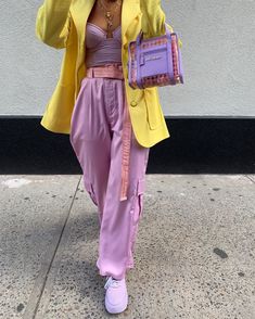 Aesthetic Clothes Pastel, Y2k Fashion Street Styles, Pastel Fashion, Yellow Outfit, Color Wheel