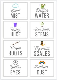 the logos for different types of water and other things that can be seen in this image