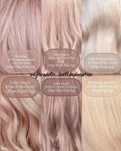 Champagne Toner For Blonde Hair, Champagne Blonde Hair Wella, Pale Rose Gold Hair, Rose Gold Hair Formula Wella, Mink Hair Color, Champagne Blonde Formula, Wella Colour Touch Formula, Color Touch Toner Formulas, Champagne Blonde Hair Rose Gold