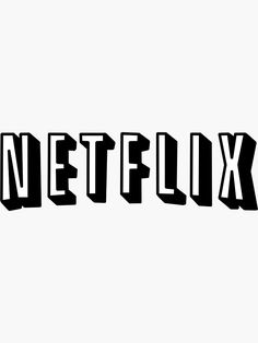 the word netflix written in black and white