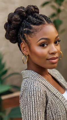 braids hairstyles updo black women Black Tie Updo, Updo Braids Hairstyles, Braid Bun Updo, Box Braids Updo, Crown Braid Updo