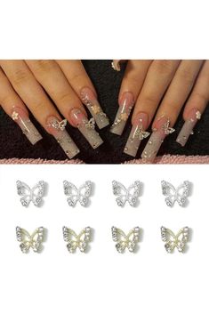 20Pcs Shiny Alloy Butterfly Nail Charms Crystal Butterfly Nail Rhinestones 3D Nail Charms for Acrylic Nails Gold Silver Butterflies Nail Gems Nail Jewels for Women Girls Nails DIY Manicure Decoration, #AD, ##Decoration, #ADVERTISEMENT, #Acrylic, #Pcs, #Shiny Acrylic Nails Gold, 3d Nail Charms, Silver Butterflies, Nail Gems, Nail Charm, Nail Rhinestones, Nails Gold, Nail Jewels, Crystal Butterfly