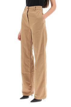 Elevate your wardrobe with these luxurious BURBERRY straight leg pants. Expertly crafted in pure cotton drill, they exude timeless elegance and sophistication. Featuring a zipper fly and button closure, belt loops on the waistband, side slash pockets, and patch pockets at the back, these pants offer both style and functionality. The high-rise waist and regular fit with a straight leg silhouette create a flattering and comfortable look that is perfect for any occasion. Whether you're dressing up Burberry Pants, Active Wear Pants, Roberto Cavalli, Straight Leg Pants, Victoria Beckham, Valentino Garavani, Jimmy Choo, Leg Pants, Pure Cotton