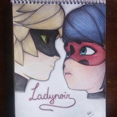 a drawing of two people with their faces painted like lady noir